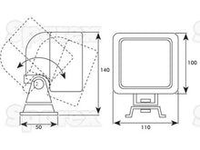 Load image into Gallery viewer, Square halogen work lamp 55watt